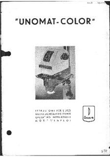 Durst Unomat manual. Camera Instructions.